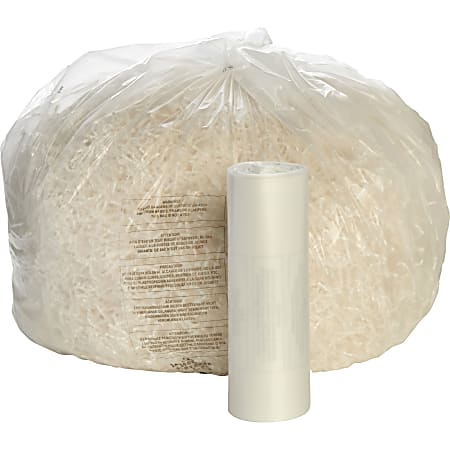 SKILCRAFT Shredder Bags, 39" x 51", 50 Gallons, Clear, 25 Bags Per Roll, Set of 2 Rolls, (AbilityOne 8105-01-557-4976)