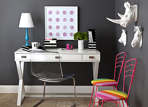 See Jane Work Kate 47 W Writing Desk White ODP Business Solutions