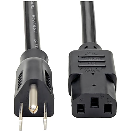 Tripp Lite NEMA 5-15P To IEC-320-C13 Heavy-Duty Computer Power Cord, 3', P007-003