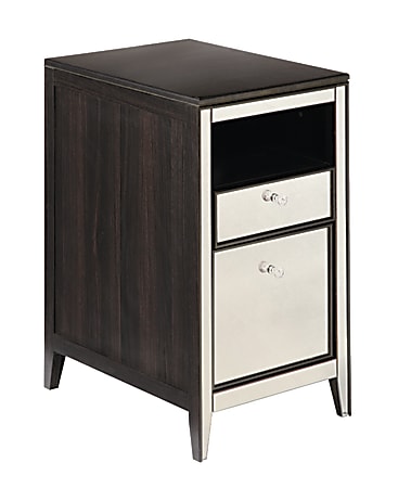 See Jane Work Vivien Laminate Mirrored File Cabinet, 2-Drawers, 30"H x 18"W x 23 1/4"D, Espresso