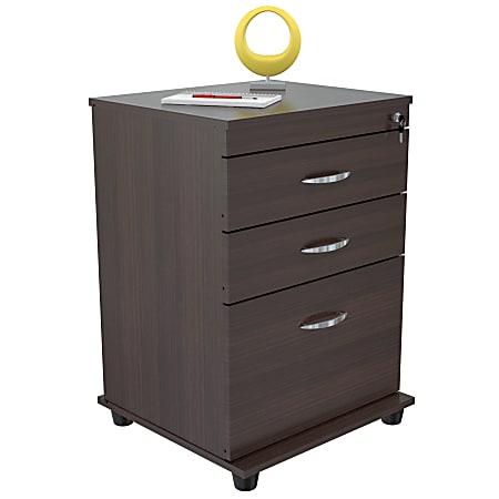 Inval 15-2/3"D Vertical 3-Drawer File Cabinet, Espresso Wengue