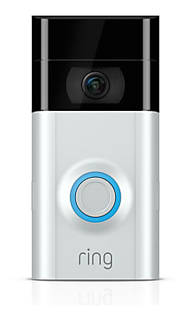 Ring Certified Refurbished Video Doorbell 2, Black/Silver