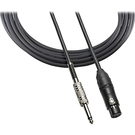 Audio-Technica XLRF - 1/4 Cable for Balanced Microphones with Pin 2 Hot.  10' (3.0 m) Length - 10 ft 6.35mm/XLR Audio Cable for Microphone, Audio