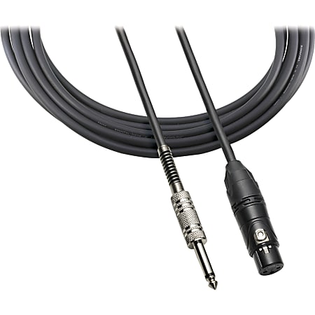 Audio-Technica XLRF - 1/4" Cable for Balanced Microphones with Pin 2 Hot. 10' (3.0 m) - 10 ft 6.35mm/XLR Audio Cable  - ATRMCU10