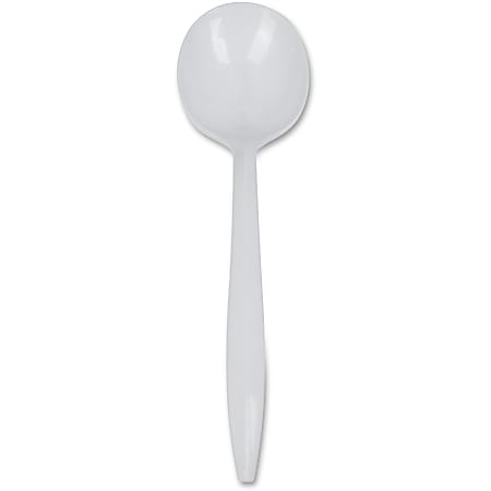 Genuine Joe Medium-Weight Soup Spoon - 1 Piece(s) - Soup Spoon - 1 x Soup Spoon - Disposable - Polypropylene - White - 1000 / Carton