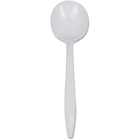 Genuine Joe Medium-Weight Soup Spoon - 1 Piece(s) - 1000/Carton - 1 x Soup Spoon - Disposable - White