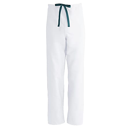 Medline ComfortEase™ Unisex Reversible Drawstring Scrub Pants, 4X, White