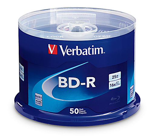 Verbatim BD-R 25GB 16X with Branded Surface - 50pk Spindle - 50pk Spindle