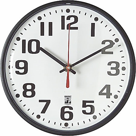 Skilcraft Self-Set Wall Clock, 8", Black Frame (AbilityOne 6645-01-557-3153)