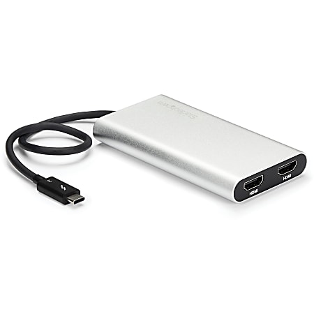 StarTech.com Thunderbolt 3 to Dual HDMI Adapter - Thunderbolt to 2x HDMI Converter - 4K 30Hz - Windows only Compatible - HDMI/Thunderbolt 3 for Audio/Video Device, Notebook - 2.50 GB/s - 1 Pack - 1 x Type C Male USB - 2 x HDMI Female Digital Audio/Video