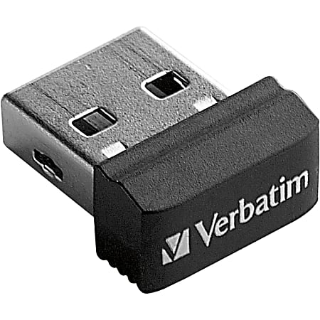 Verbatim 64GB Store 'n' Stay Nano USB Flash Drive - Black - 64 GB - 1 Pack