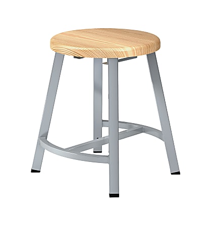 National Public Seating Titan Stool 18 Natural WoodGray - Office Depot