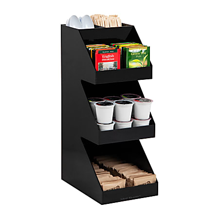 Mind Reader Coffee Tea Utensil and Condiment Countertop Organizer, 6"L x 9"W x 16"H, Black