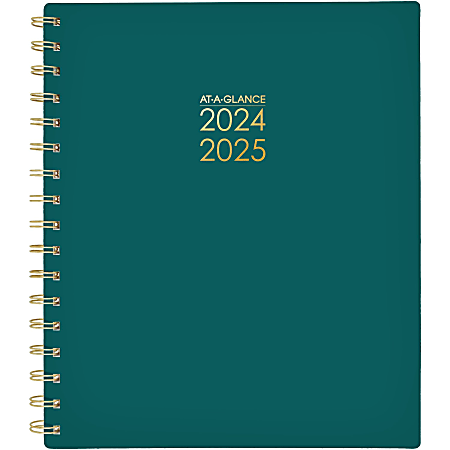 2024-2025 AT-A-GLANCE® Harmony Weekly/Monthly Academic Planner, 7" x 8-3/4", Palm Green, July 2024 To June 2025, 1099-805A-60