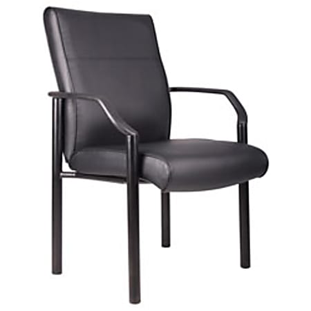 Boss Office Products Faux Leather Mid-Back Guest Chair,