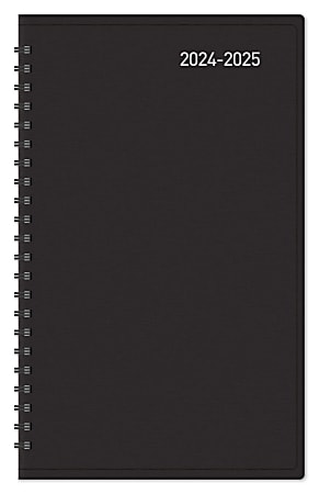 2024-2025 Office Depot® Brand 14-Month Weekly/Monthly Academic Planner, 5" x 8", 30% Recycled, Black, July 2024 To August 2025