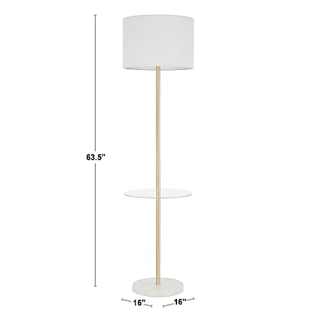 LumiSource Chloe Shelf Floor Lamp 62 12 H White Office Depot