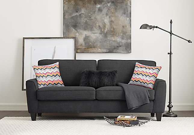 Serta® Astoria Deep-Seating Sofa, 73", Charcoal/Espresso