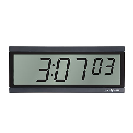 Pyramid™ 6-Digit Battery-Operated Digital LCD Clock