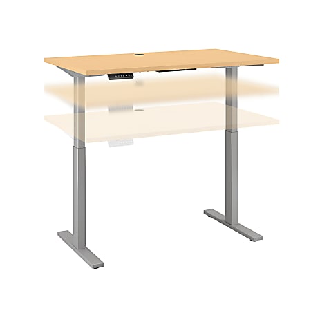 Bush Business Furniture Move 60 Series 48"W x 30"D Height Adjustable Standing Desk, Natural Maple/Cool Gray Metallic, Standard Delivery
