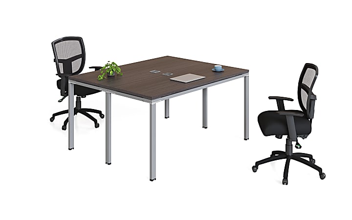 Boss Office Products Simple System Double Desk, 29-1/2”H x 66”W x 48”D, Driftwood