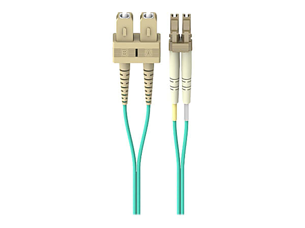 Belkin 2M Fiber Optic Cable 10Gb Aqua Multimode LCSC Duplex 50125 OM3 ...