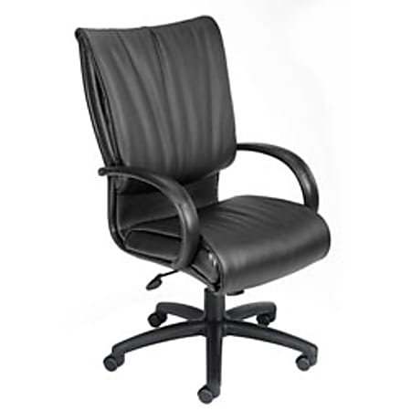 Boss Office Products Bonded Leather Executive High-Back Chair, 47 1/2"H x 27"W x 27"D, Black