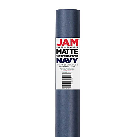 Jam Paper Navy Blue Matte Gift Wrapping Paper Rolls - 2 Packs Of 25 Sq. Ft.  : Target