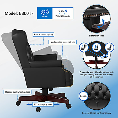 Boss Office Products Traditional Ergonomic Vinyl High Back
