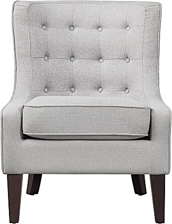 Lifestyle Solutions Lina Accent Guest Chair, Light Gray/Java