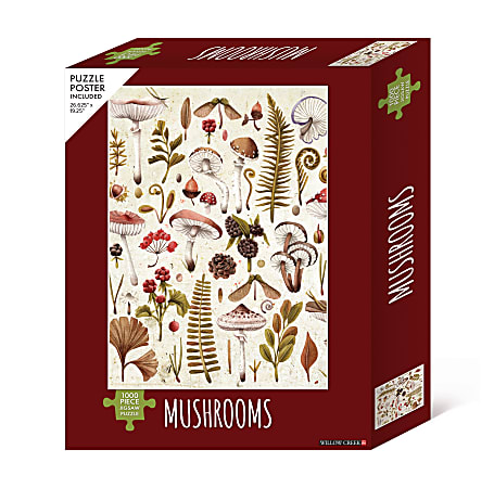 Willow Creek Press 1,000 Piece Jigsaw Puzzle, 26-5/8” x 19-1/4”, Mushrooms