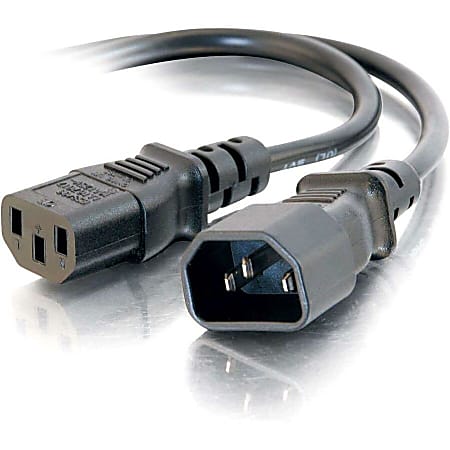 C2G 3ft Computer Power Extension Cable - 18 AWG - 250 Volt - 3ft