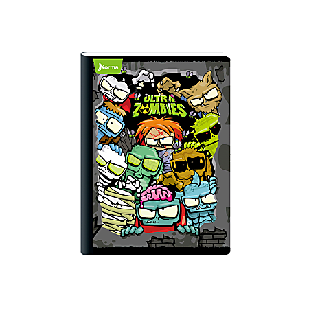 Norma Kiut Composition Notebook, 10-1/2" x 7-1/2", 1 Subject, College Ruled, 200 Sheets, Zombies