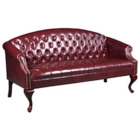 Boss Office Products Traditional Sofa, Burgundy/Mahogany