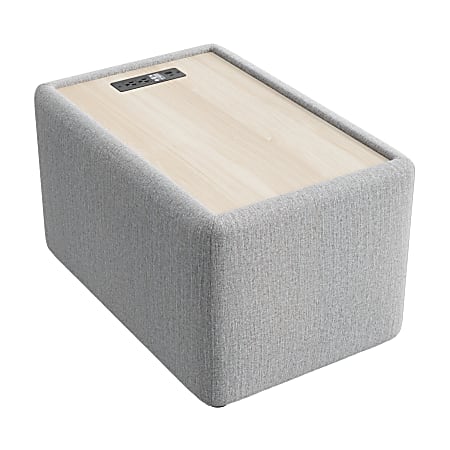 Bush Business Furniture Assemble Modular Side Table with Charging Station, Fog Fabric, Standard Delivery