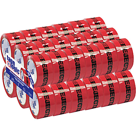 Tape Logic® Rejected Preprinted Carton Sealing Tape, 3" Core, 2" x 55 Yd., Black/Red, Case Of 36