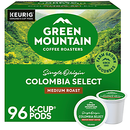 Green Mountain Coffee Roasters® Single-Serve Coffee K-Cup® Pods, Colombia Select Coffee, 96 Count, 4 Boxes of 24