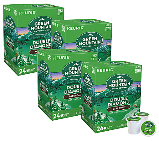 Green Mountain Coffee® Single-Serve Coffee K-Cup®, Double Black Diamond Extra-Bold, Carton Of 96, 4 x 24 Per Box