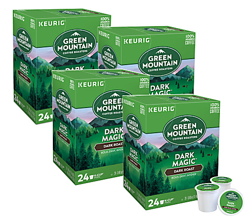Green Mountain Coffee® Single-Serve Coffee K-Cup®, Dark Magic Extra-Bold, 24 Per Box, Carton Of 4 Boxes