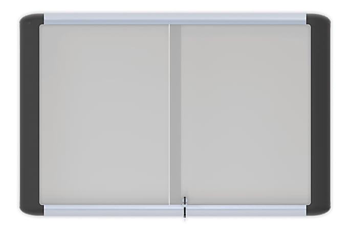 MasterVision® Platinum Pure Magnetic Dry-Erase Enclosed Whiteboard, Sliding Door, 36" x 48", Aluminum Frame With Silver Finish