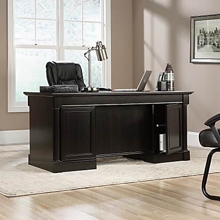 Sauder Palladia 66 W Executive Computer Desk Wind Oak Office Depot