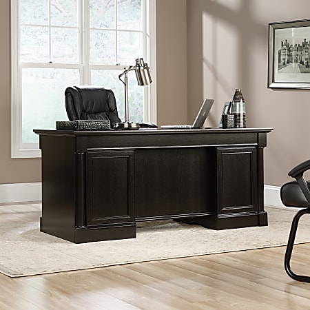 Sauder Palladia 66 W Executive Computer Desk Wind Oak - Office Depot