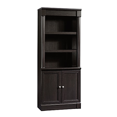 Sauder Palladia 72 H 5 Shelf Traditional Library With Doors Wind Oak Office Depot
