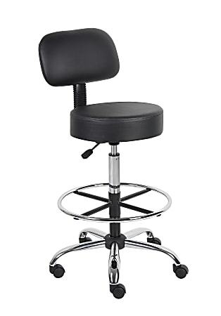Boss Office Products Antimicrobial Medical Stool With Back