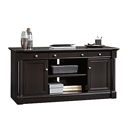 Sauder® Palladia Collection Credenza With Slide-Out Desktop, Wind Oak