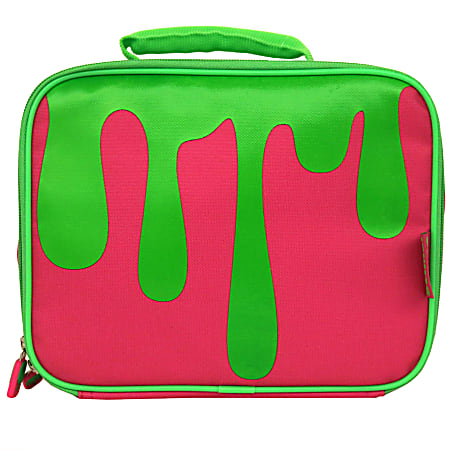 Nickelodeon Slime Insulated Lunch Bag PinkGreen Office Depot