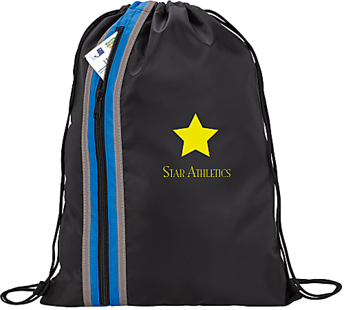 Vertical Zipper Drawsting Bag