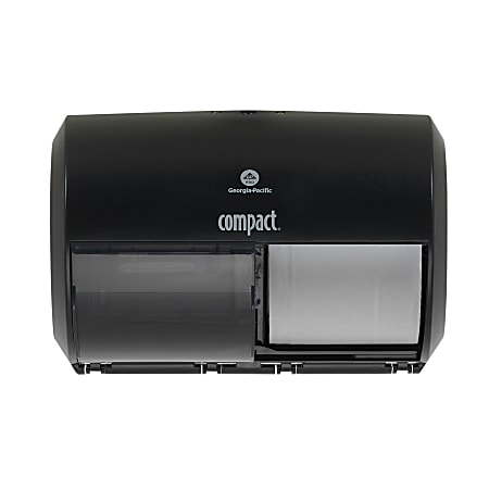 Georgia-Pacific Compact® 2-Roll Side by Side Coreless High-Capacity Toilet Paper Dispenser, Black