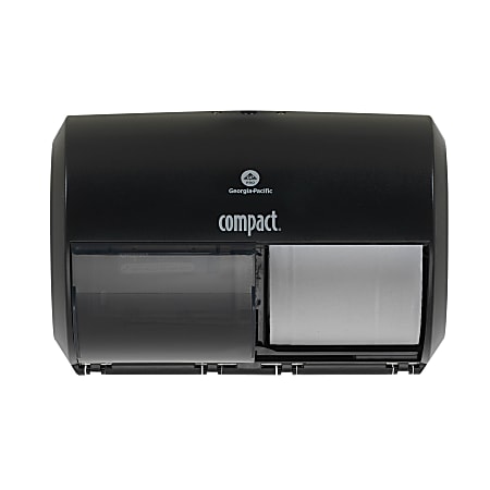 Compact® by GP PRO, 2-Roll Side-by-Side Coreless High-Capacity Toilet Paper Dispenser, 56784A, 10.12" x 6.75" x 7.12", Black, 1 Dispenser