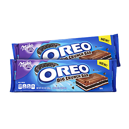 Milka Oreo Big Crunch Bars, 10.5 Oz, Pack Of 2 Bars